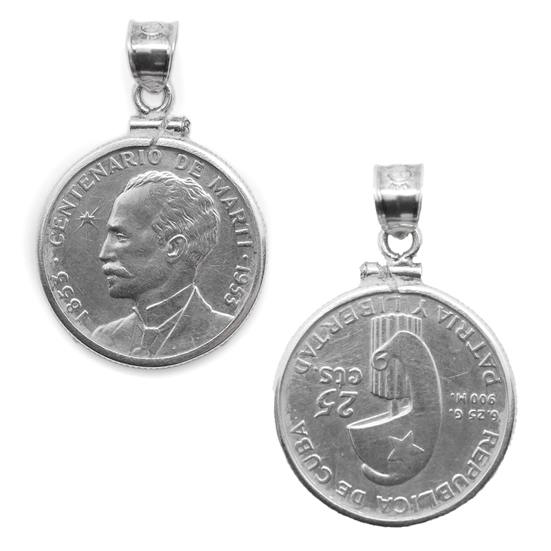 Silver Coinn Pendant 25 Cents Original Silver Coin 1953
